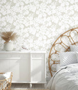 Wallpaper Hibiscus Arboretum Wallpaper // Cream