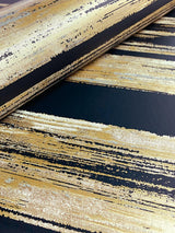 Wallpaper Horizontal Dry Brush Wallpaper // Black & Gold