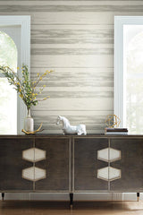 Wallpaper Horizontal Dry Brush Wallpaper // White & Grey