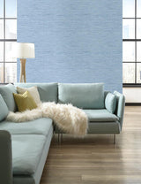 Wallpaper Horizontal Grasscloth Wallpaper // Light Blue