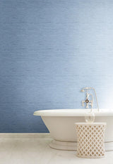 Wallpaper Horizontal Grasscloth Wallpaper // Light Blue