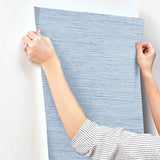 Wallpaper Horizontal Grasscloth Wallpaper // Light Blue
