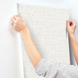 Wallpaper Horizontal Hash Marks Wallpaper // White & Cream 