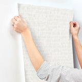 Wallpaper Horizontal Hash Marks Wallpaper // White & Cream