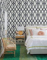 Wallpaper Hourglass Trellis Wallpaper // Navy