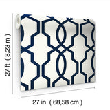 Wallpaper Hourglass Trellis Wallpaper // Navy