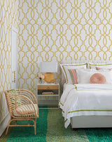 Wallpaper Hourglass Trellis Wallpaper // Yellow