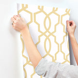 Wallpaper Hourglass Trellis Wallpaper // Yellow