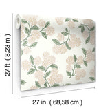 Wallpaper Hydrangea Wallpaper // Beige & Pink