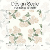 Wallpaper Hydrangea Wallpaper // Beige & Pink