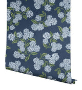 Wallpaper Hydrangea Wallpaper // Navy