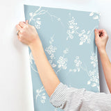 Wallpaper Imperial Blossoms Branch Wallpaper // Blue