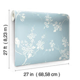 Wallpaper Imperial Blossoms Branch Wallpaper // Blue