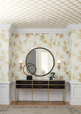 Wallpaper Imperial Blossoms Branch Wallpaper // Gold Metallic
