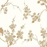 Wallpaper Imperial Blossoms Branch Wallpaper // Gold Metallic