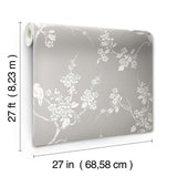 Wallpaper Imperial Blossoms Branch Wallpaper // Grey & White