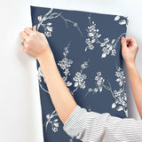 Wallpaper Imperial Blossoms Branch Wallpaper // Navy