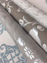 Wallpaper Imperial Damask Wallpaper // Grey & Silver