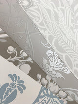 Wallpaper Imperial Damask Wallpaper // Grey & Silver