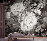 Wallpaper Impressionist Floral Wall Mural // Grey & Neutral