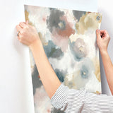 Wallpaper Impressionist Floral Wallpaper // Copper & Blue