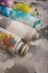 Wallpaper Impressionist Floral Wallpaper // Copper & Blue