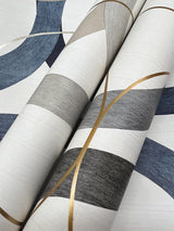 Wallpaper Interlock Peel & Stick Wallpaper // Black & Gold