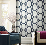 Wallpaper Interlock Peel & Stick Wallpaper // Navy