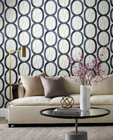 Wallpaper Interlock Peel & Stick Wallpaper // Navy
