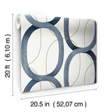 Wallpaper Interlock Peel & Stick Wallpaper // Navy