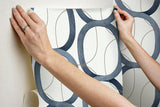 Wallpaper Interlock Peel & Stick Wallpaper // Navy
