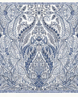 Wallpaper Jaipur Paisley Damas Wall Mural // Blue & White