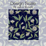 Wallpaper Jasmine Wallpaper // Blue Metallic