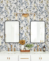 Wallpaper Joyful Eucalyptus Peel & Stick Wallpaper // Navy