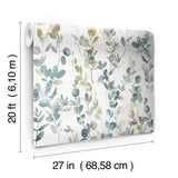 Wallpaper Joyful Eucalyptus Peel & Stick Wallpaper // Navy