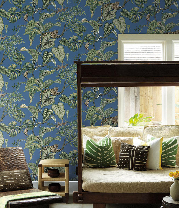 Wallpaper Jungle Cat Wallpaper // Blue