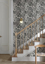 Wallpaper Jungle Leaves Wallpaper // Grey