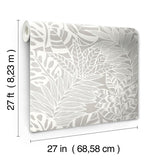 Wallpaper Jungle Leaves Wallpaper // Grey