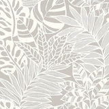 Wallpaper Jungle Leaves Wallpaper // Grey