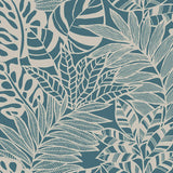 Wallpaper Jungle Leaves Wallpaper // Teal