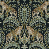 Wallpaper Jungle Leopard Wallpaper // Black & Green