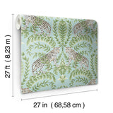 Wallpaper Jungle Leopard Wallpaper // Teal