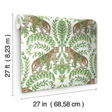 Wallpaper Jungle Leopard Wallpaper // White & Green