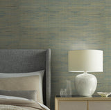 Wallpaper Jute Wallpaper // Gold & Blue Metallic