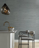 Wallpaper Jute Wallpaper // Silver & Aqua Metallic