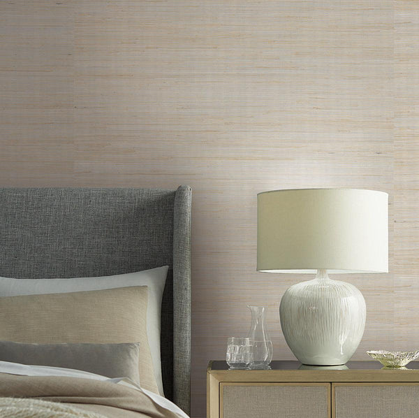 Wallpaper Jute Wallpaper // Silver & Beige Metallic