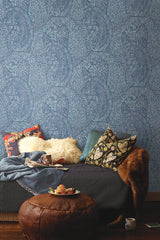 Wallpaper Kashmir Dreams Paisley Wallpaper // Blue