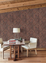 Wallpaper Kashmir Dreams Paisley Wallpaper // Red