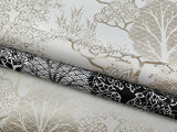 Wallpaper Kimono Trees Wallpaper // Black Metallic