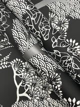 Wallpaper Kimono Trees Wallpaper // Black Metallic